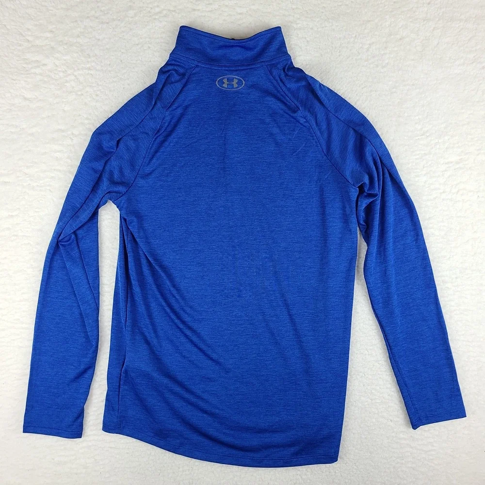 Under Armour Sweater Mens Small Blue Loose Heatgear Performance Tech Golf‎
